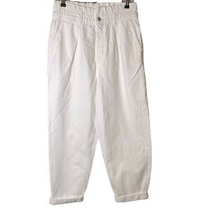 Zara Paperbag Baggy Jeans‎ White Ivory 4365/860/251 Size Large